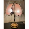 Image 1 : Vintage 80s Accent Lamp Brass & Glass - Pink Panel Touch