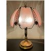 Image 2 : Vintage 80s Accent Lamp Brass & Glass - Pink Panel Touch