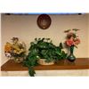 Image 1 : Assorted Lot Of Inside Home Plant Decor - Includes Decorative Plate & Artificial Flowers