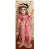 Image 1 : Vintage Porcelin Doll With Pink Dress & Blue Eyes 18Hx8W