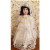 Image 1 : Vintage Porcelain Wedding Doll - Brown Hair, Grey Eyes 17Hx12W