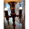 Image 3 : Early 19th Century Hardwood Teak Lamp With Beautiful Sconce 64Hx17W