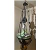 Image 1 : Antique Victorian Iron & Opaline Glass Oil Lamp Chandelier On Pully System 16Lx16Dx46H