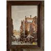 Image 1 : Artist Cornelis Spinger Hand Painted on Tile Art in Hardwood Vintage Frame 14.5L x 20.5H