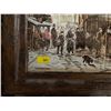 Image 3 : Artist Cornelis Spinger Hand Painted on Tile Art in Hardwood Vintage Frame 14.5L x 20.5H