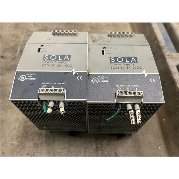 Lot of (2) Sola #SDN 20-24-100C Power Supplies