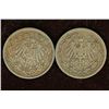Image 2 : 1905-A & 1906-F GERMAN SILVER 1/2 MARKS .1604