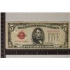 Image 1 : 1928-C US $5 RED SEAL NOTE