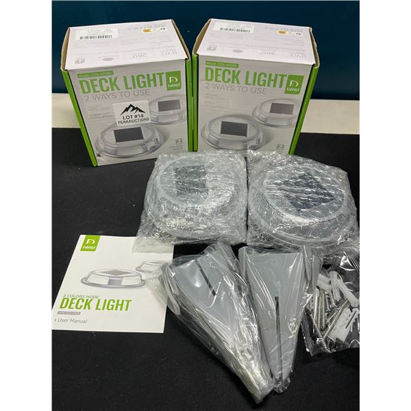 Lot of 2 Multi-Packs of Solar Deck Lights - 4 per box/8 total