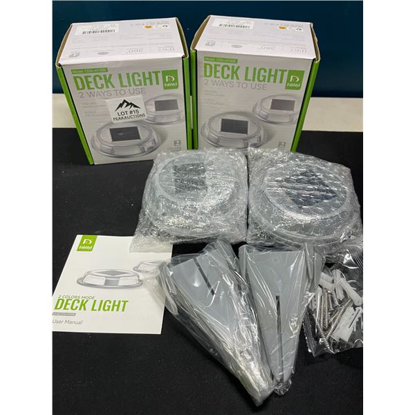 Lot of 2 Multi-Packs of Solar Deck Lights - 4 per box/8 total