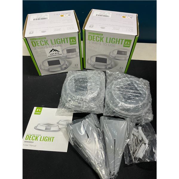 Lot of 2 Multi-Packs of Solar Deck Lights - 4 per box/8 total