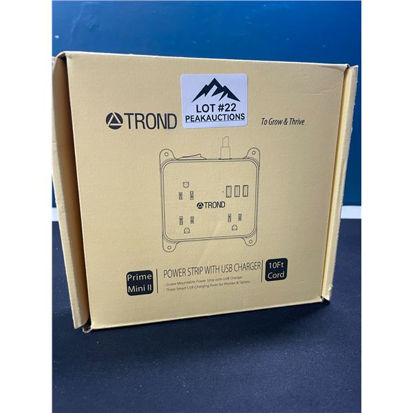 Lot of 1 Trond Prime Power Bar/Surge Protector w/ Multiple Outlets & USB Ports, & 10FT Cord!