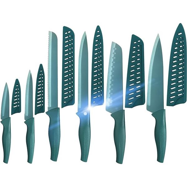 Lot of 1 Wanbasion Stainless Steel Professional Kitchen Knife Set - 6PCS - Green