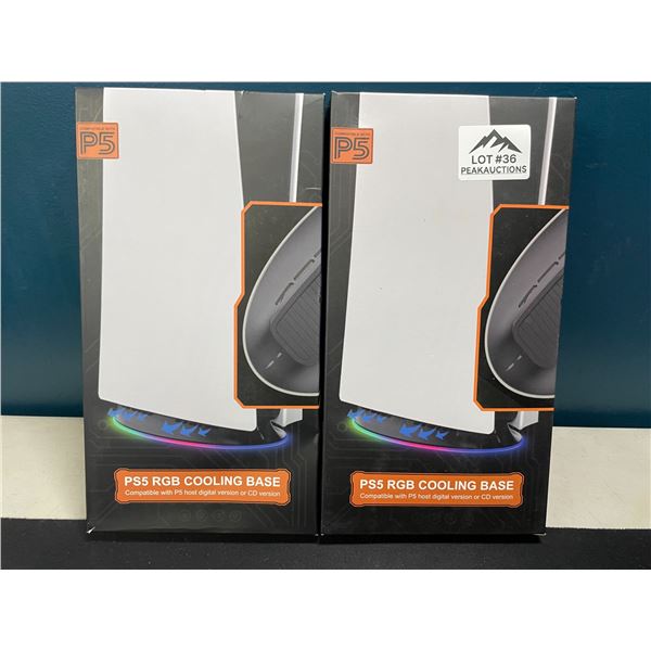 Lot of 2 PS5 RGB Cooling Bases - Compatible w/ Playstaion 5 Disc or Digital Consoles!