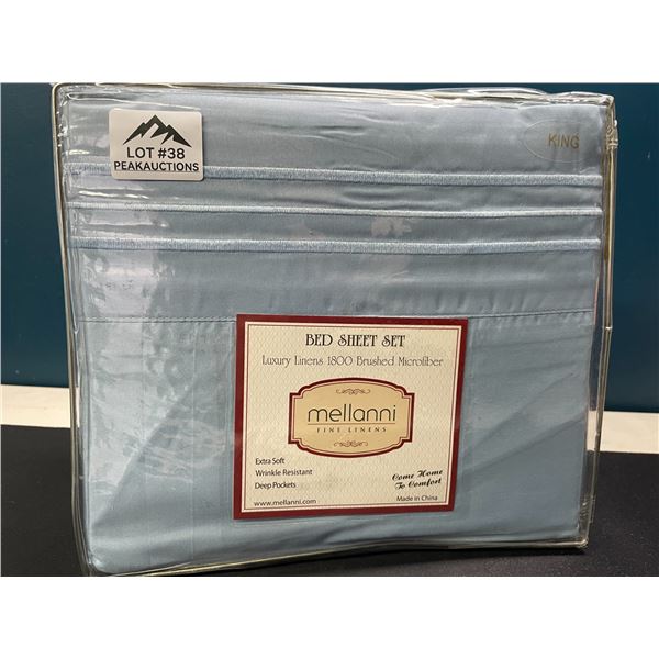 Lot of 1 King Size Brushed Microfiber 1800 Thread Count Bed Sheet Set - Blue