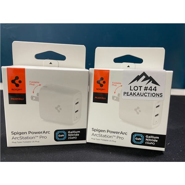 Lot of 2 Spigen PowerArc ArcStation Pro GaN Fast 40W Dual-Port Wall Chargers