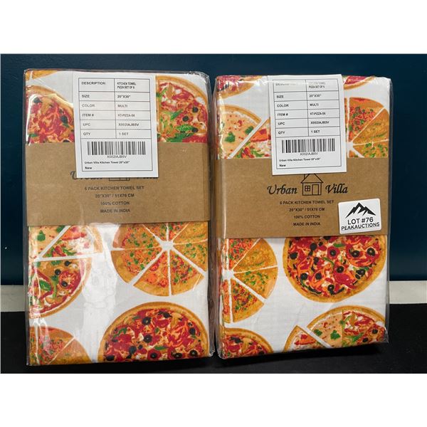 Lot of 2 Packs of Urban Villa 6PC Premium Oversized Dinner Napkins - 20 x 30 in Size