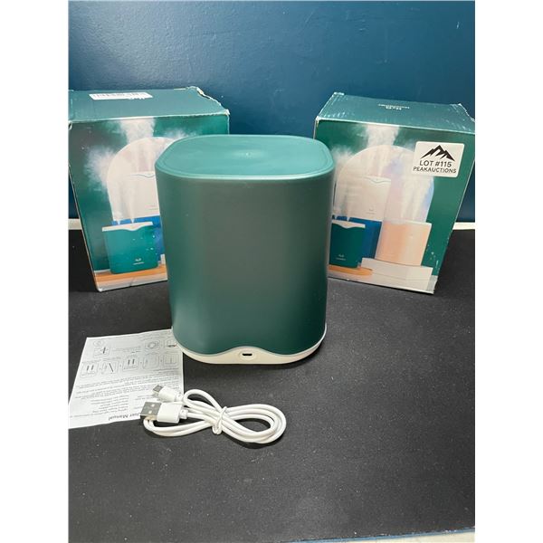 Lot of 2 H20 Humidfiers for Home/Bedrooms - 2L Tank, Green Color