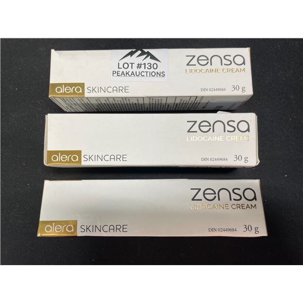 Lot of 3 Zensa Topical Lidocaine Numbing Creams for Skin - Use Before Tattoos! - 30g Each