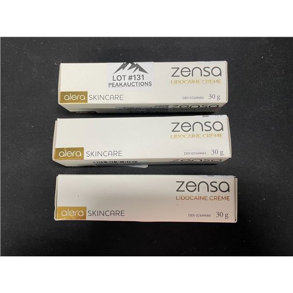 Lot of 3 Zensa Topical Lidocaine Numbing Creams for Skin - Use Before Tattoos! - 30g Each