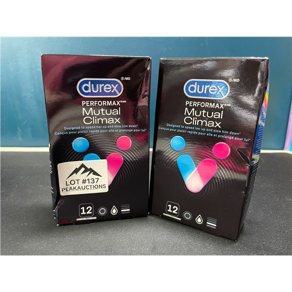 Lot of 2 Boxes of Durex Performax Mutual Climax Condoms