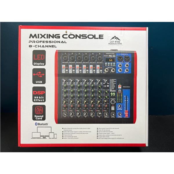 Lot of 1 Professional 8 Channel Bluetooth Mixing Console -BRAND NEW SEALED