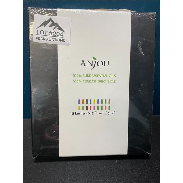 Lot of 1 Set of Anjou Pure Essential Oils - 18 bottles/scents for Oil Diffusers