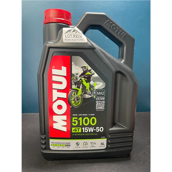Lot of 1 Jug of Motul 5100 4T 15W-50 4-Stroke Motor Oil - 4L Jug