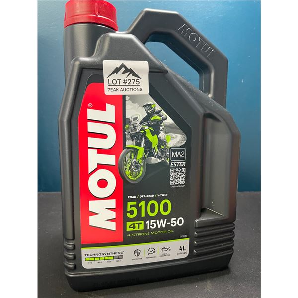 Lot of 1 Jug of Motul 5100 4T 15W-50 4-Stroke Motor Oil - 4L Jug