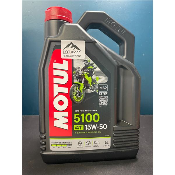 Lot of 1 Jug of Motul 5100 4T 15W-50 4-Stroke Motor Oil - 4L Jug