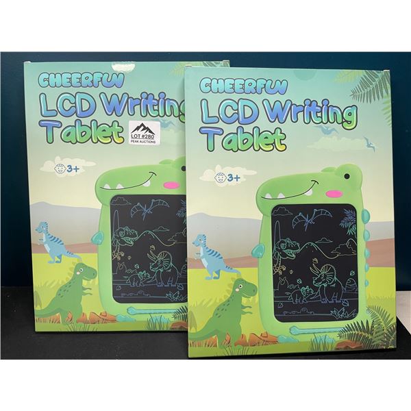 Lot of 2 Dinosaur LCD Writing/Drawing Tablet Doodle Pads for Kids