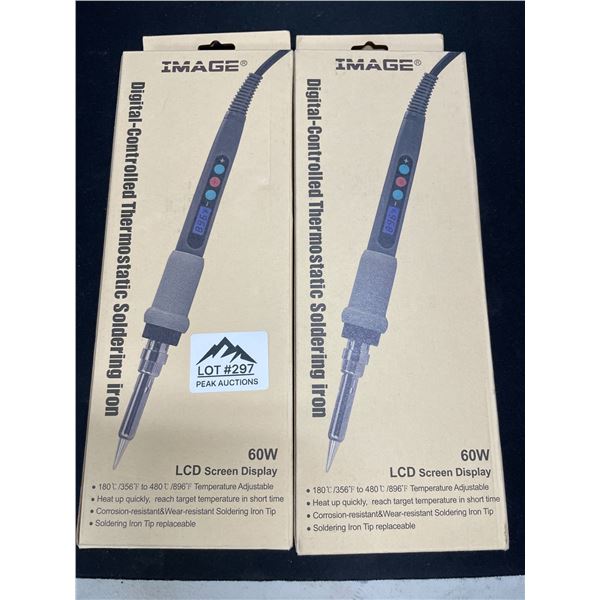 Lot of 2 Image Digital-Controlled Thermostatic Soldering Irons