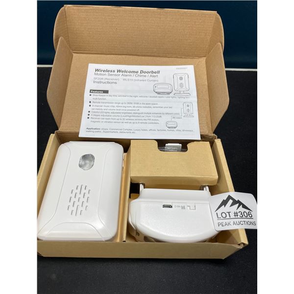 Lot of 1 Wireless Welcome Doorbell w/ Motion Sensor Alarm/Chime
