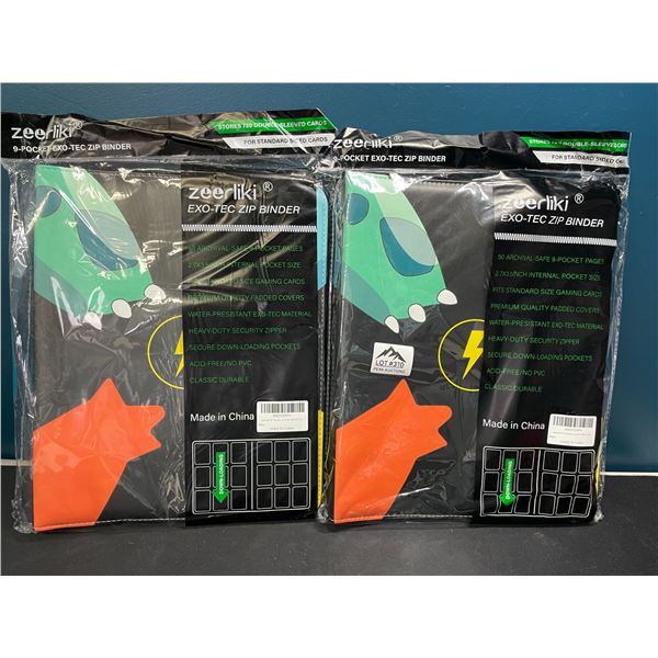 Lot of 2 Leather Pokemon Premium Card Binders - Holds 900 Cards per Binder (Large Size Binders)