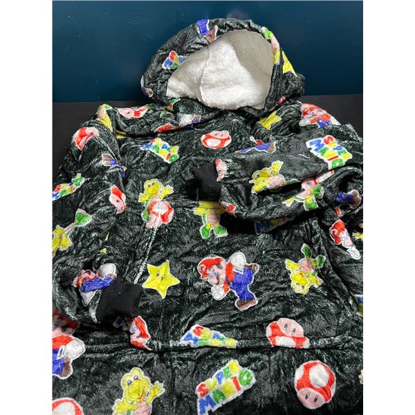Lot of 1 Wearable Hoodie Blanket - "Snuggie Style" - Super Mario Bros Design