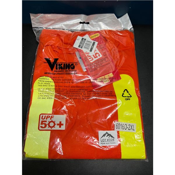 Lot of 1 Viking Long Sleeve Orange Hi-Visibility Shirt - Size 2XL