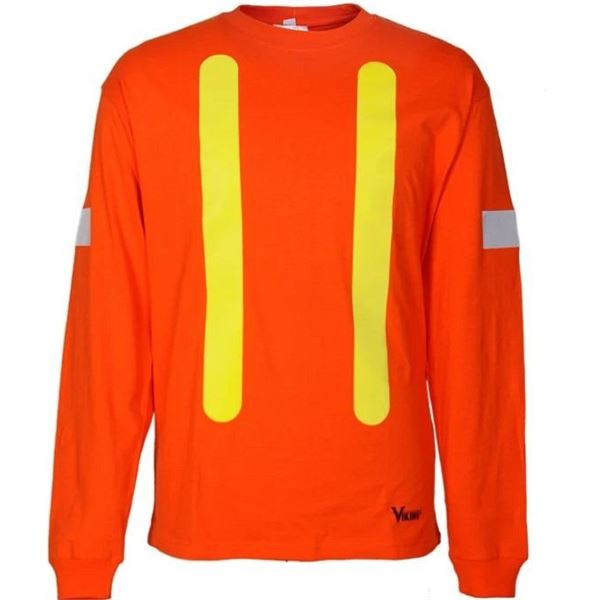 Lot of 1 Viking Long Sleeve Orange Hi-Visibility Shirt - Size 2XL