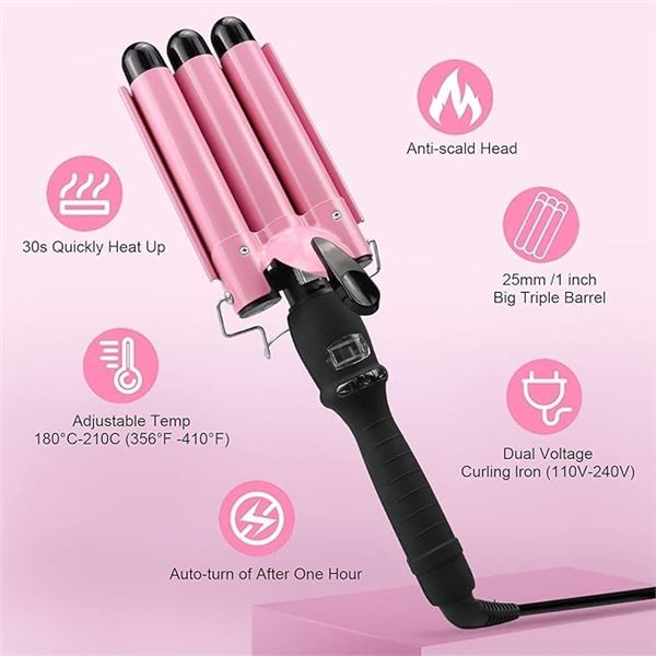 Lot of 1 Triple Barrel Hair Curler/Hair Waver