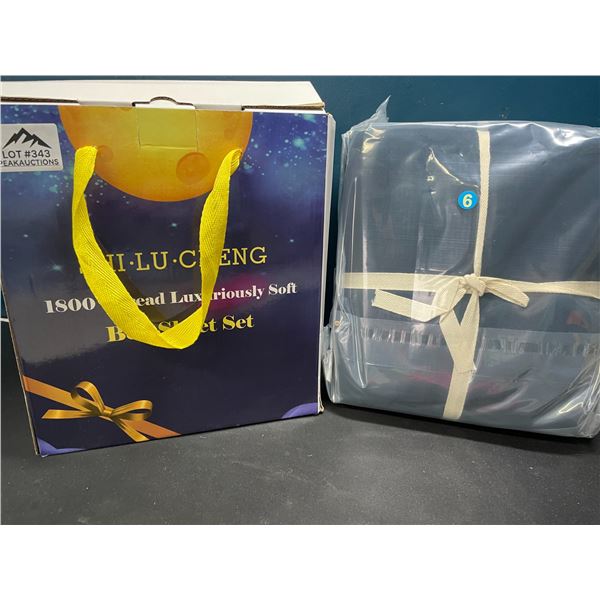 Lot of 1 Full Size 6PC Bed Sheet Set - 1800 Thread Count - Navy Blue