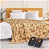 Image 4 : Lot of 1 Woomer LARGE SIZE Electric Heated Plush Blanket - 100 x 90 inch - Beige - BRAND NEW!
