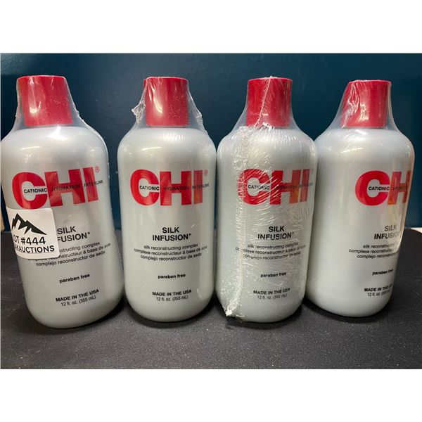 Lot of 4 Chi Silk Infusion Hair Leave-In Treatments - Hair Reconstructing Complex - 12 fl oz. each