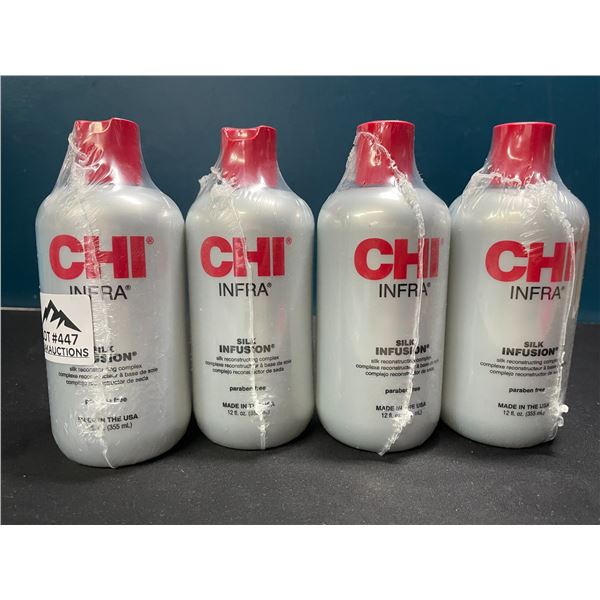 Lot of 4 Chi Infra Silk Infusion Hair Leave-In Treatments - 12 fl oz. each