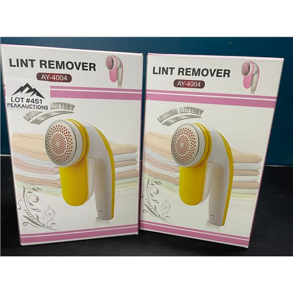 Lot of 2 Electric Lint Removers/Fabric Shavers - USB Rechargeable