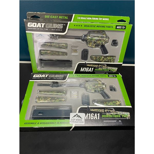 Lot of 2 Goat Guns M16A1 Minature Model Die-Cast Metal Toy Guns