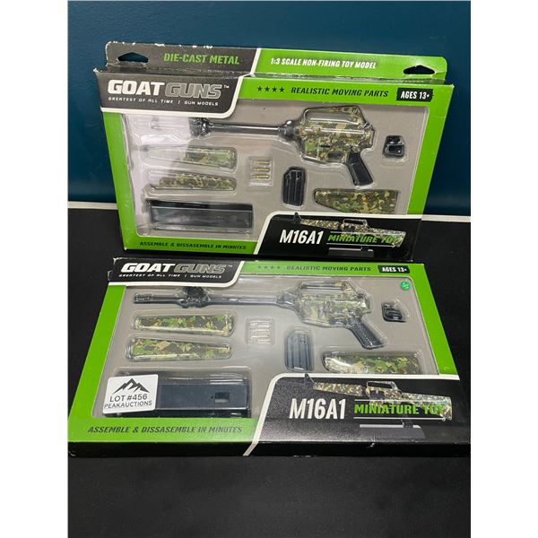 Lot of 2 Goat Guns M16A1 Minature Model Die-Cast Metal Toy Guns