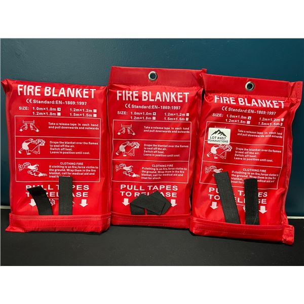 Lot of 3 Fire Blankets