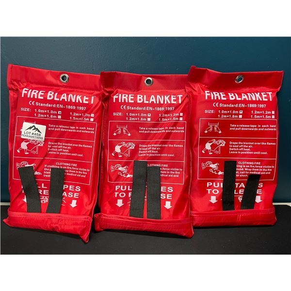 Lot of 3 Fire Blankets