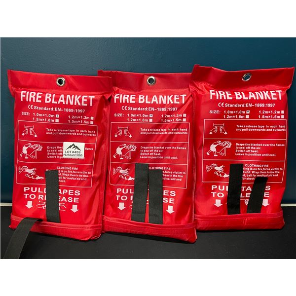 Lot of 3 Fire Blankets