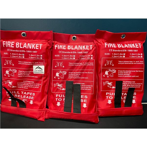 Lot of 3 Fire Blankets
