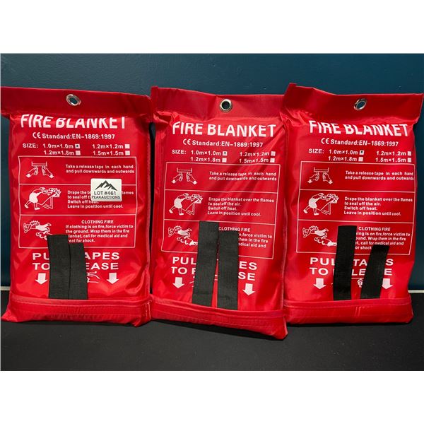 Lot of 3 Fire Blankets